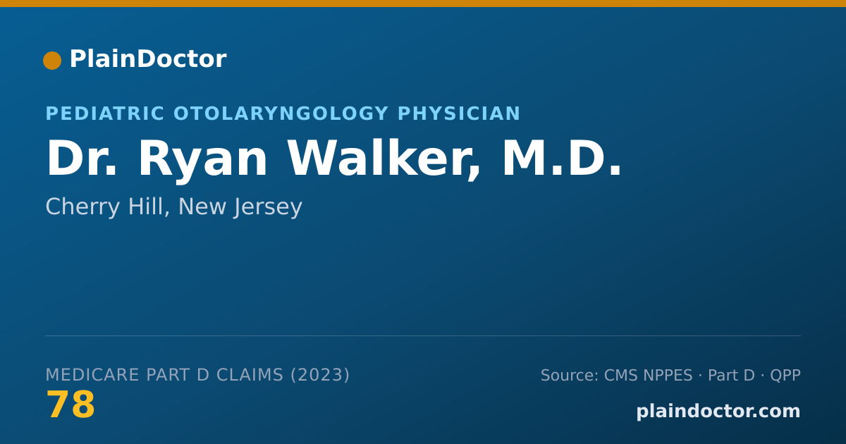 Shareable card for Ryan Walker, M.D. - Pediatric Otolaryngology Physician, Cherry Hill, NJ