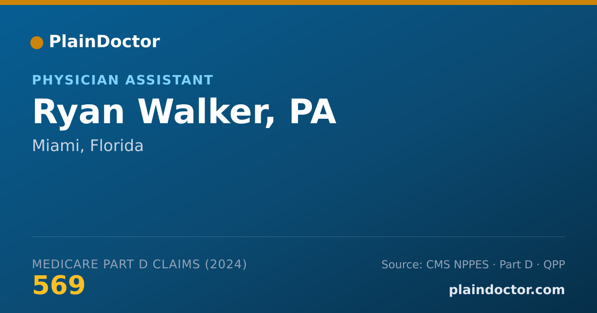 Shareable card for Ryan Walker, PA - Physician Assistant, Miami, FL