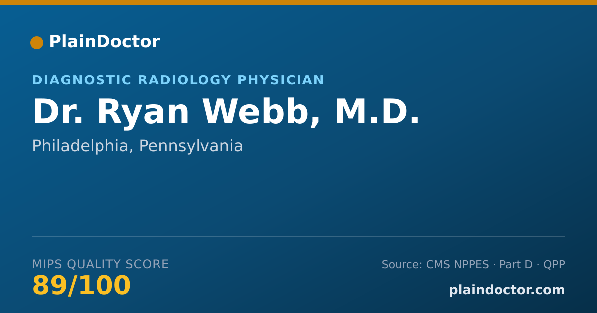Shareable card for Ryan Webb, M.D. - Diagnostic Radiology Physician, Philadelphia, PA
