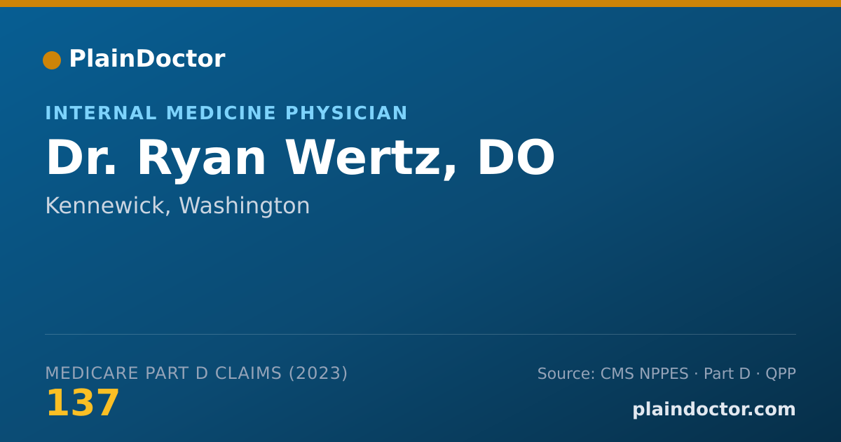 Shareable card for Ryan Wertz, DO - Internal Medicine Physician, Kennewick, WA