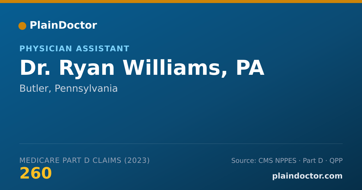 Shareable card for Ryan Williams, PA - Physician Assistant, Butler, PA