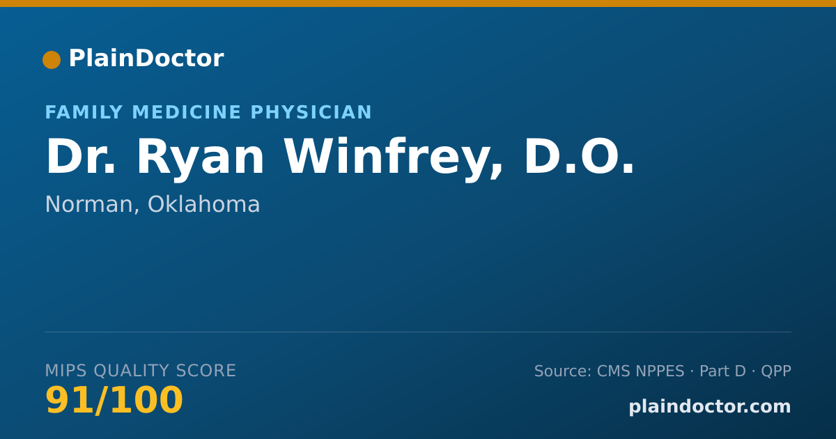 Shareable card for Ryan Winfrey, D.O. - Family Medicine Physician, Norman, OK
