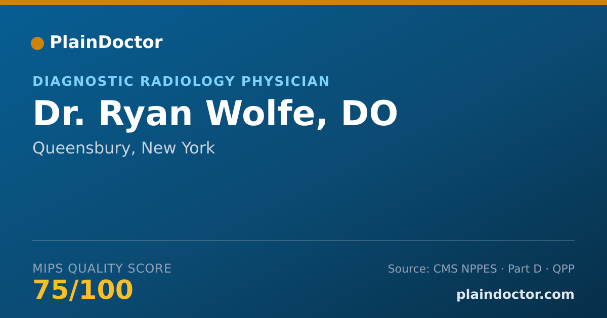 Shareable card for Ryan Wolfe, DO - Diagnostic Radiology Physician, Queensbury, NY