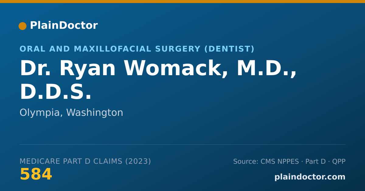 Shareable card for Ryan Womack, M.D., D.D.S. - Oral and Maxillofacial Surgery (Dentist), Olympia, WA