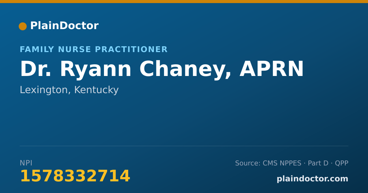 Shareable card for Ryann Chaney, APRN - Family Nurse Practitioner, Lexington, KY