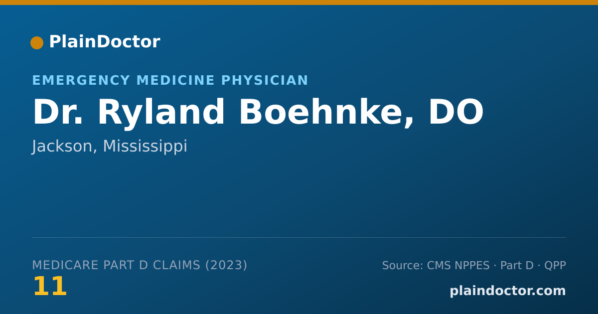 Shareable card for Ryland Boehnke, DO - Emergency Medicine Physician, Jackson, MS