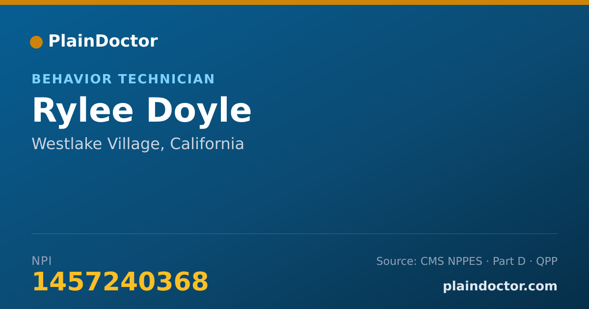 Shareable card for Rylee Doyle - Behavior Technician, Westlake Village, CA