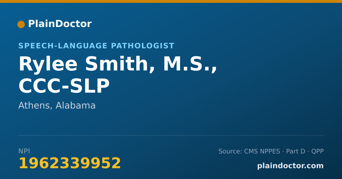 Shareable card for Rylee Smith, M.S., CCC-SLP - Speech-Language Pathologist, Athens, AL