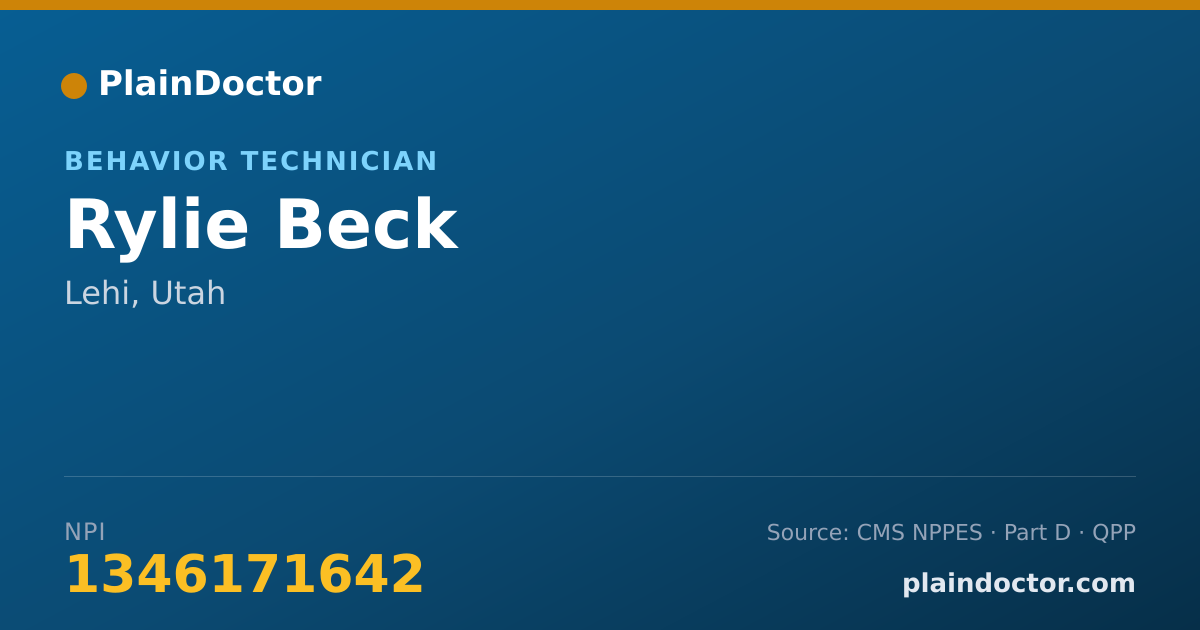 Shareable card for Rylie Beck - Behavior Technician, Lehi, UT