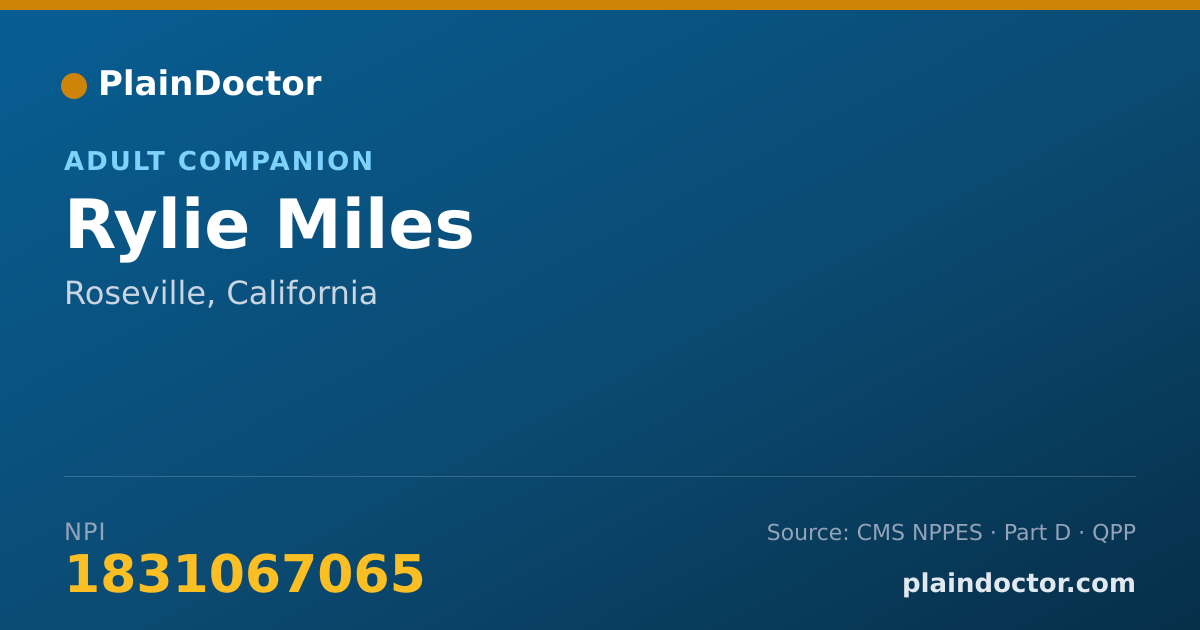 Shareable card for Rylie Miles - Adult Companion, Roseville, CA