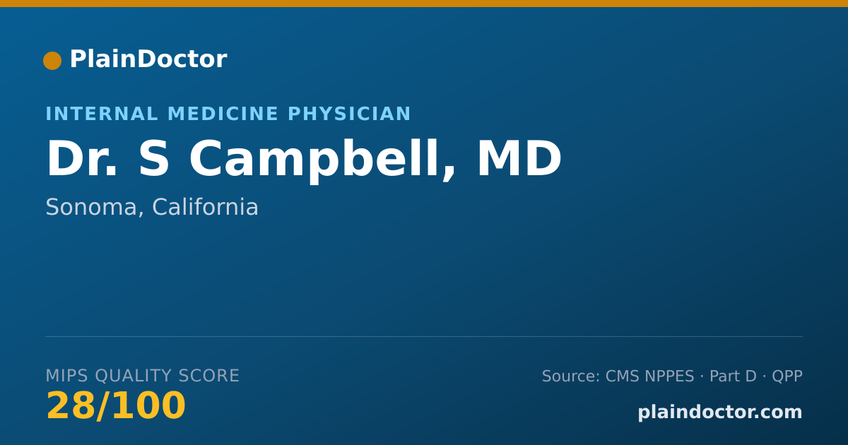 Shareable card for S Campbell, MD - Internal Medicine Physician, Sonoma, CA