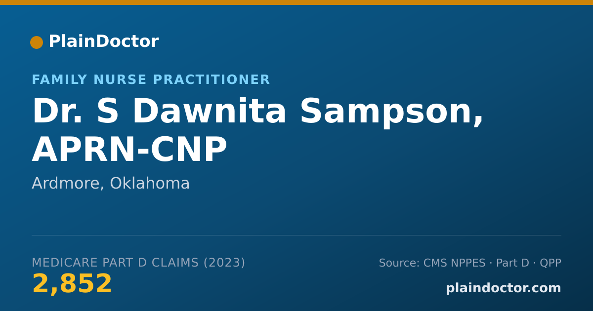 Shareable card for S Dawnita Sampson, APRN-CNP - Family Nurse Practitioner, Ardmore, OK