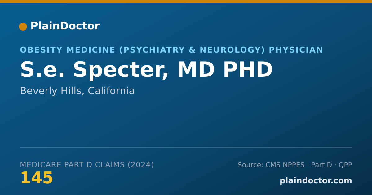 Shareable card for S.e. Specter, MD PHD - Obesity Medicine (Psychiatry & Neurology) Physician, Beverly Hills, CA