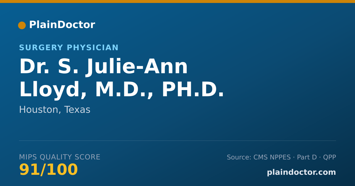 Shareable card for S. Julie-Ann Lloyd, M.D., PH.D. - Surgery Physician, Houston, TX