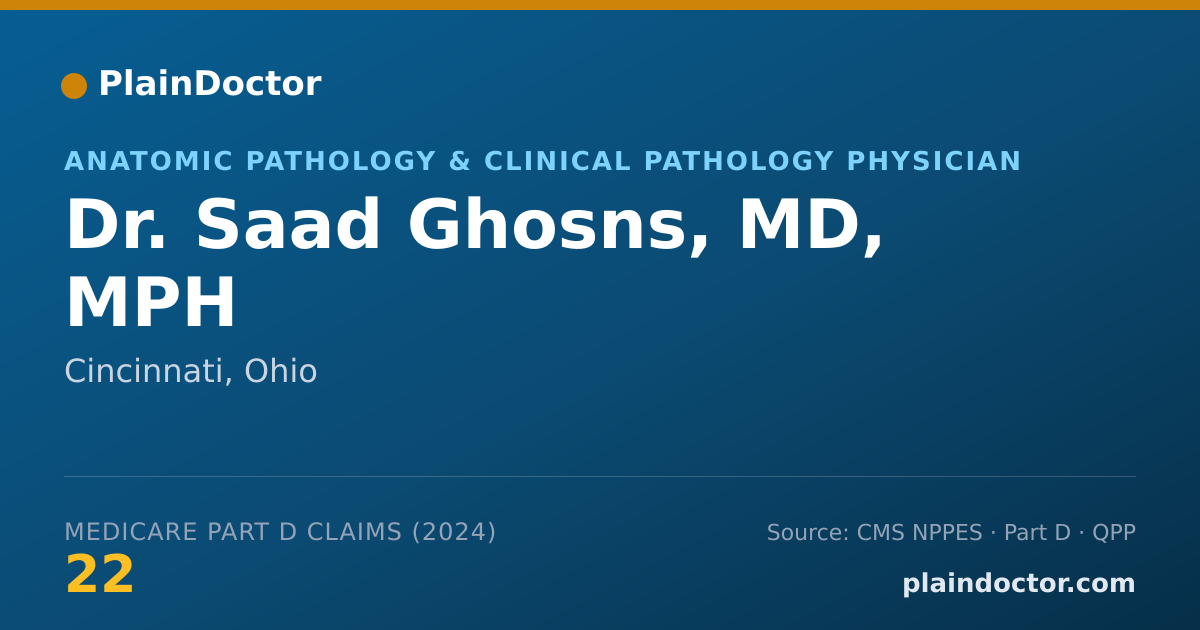 Shareable card for Saad Ghosns, MD, MPH - Anatomic Pathology & Clinical Pathology Physician, Cincinnati, OH