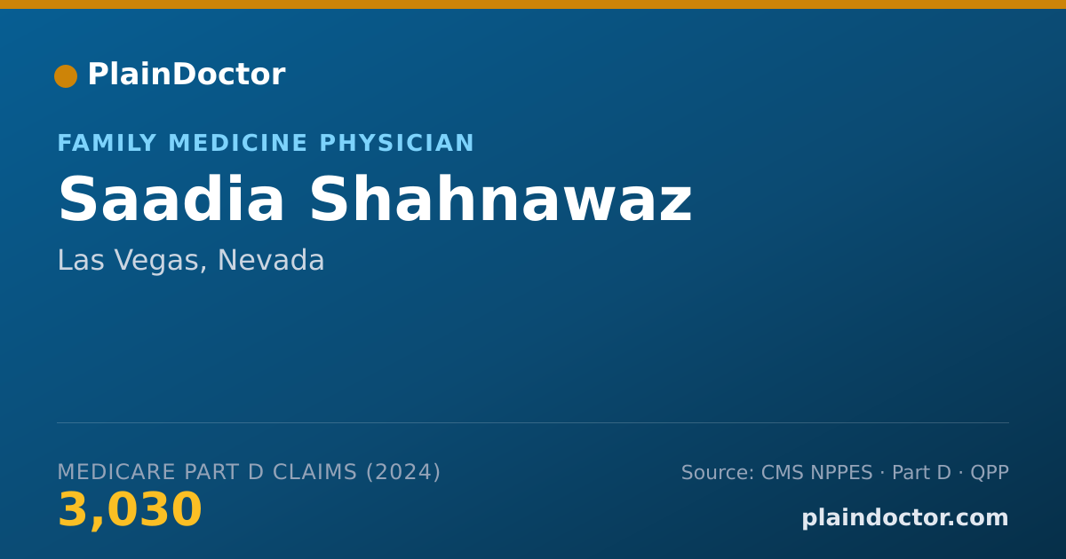 Shareable card for Saadia Shahnawaz - Family Medicine Physician, Las Vegas, NV