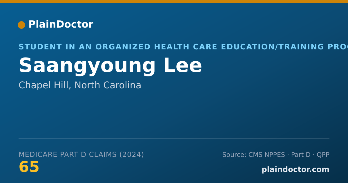 Shareable card for Saangyoung Lee - Student in an Organized Health Care Education/Training Program, Chapel Hill, NC