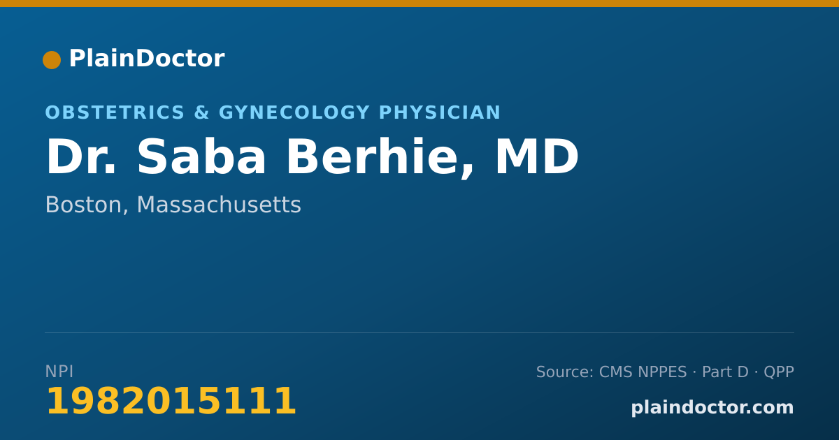 Shareable card for Saba Berhie, MD - Obstetrics & Gynecology Physician, Boston, MA