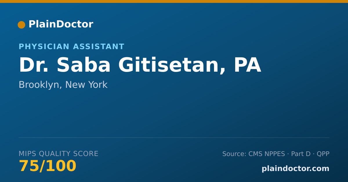 Shareable card for Saba Gitisetan, PA - Physician Assistant, Brooklyn, NY