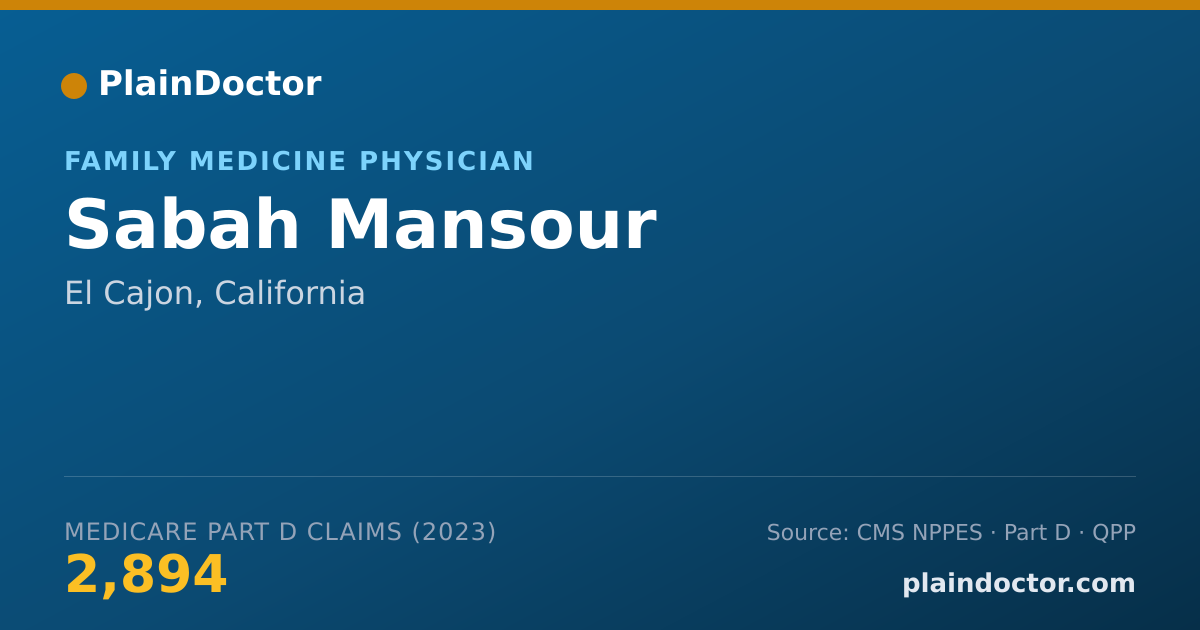Shareable card for Sabah Mansour - Family Medicine Physician, El Cajon, CA