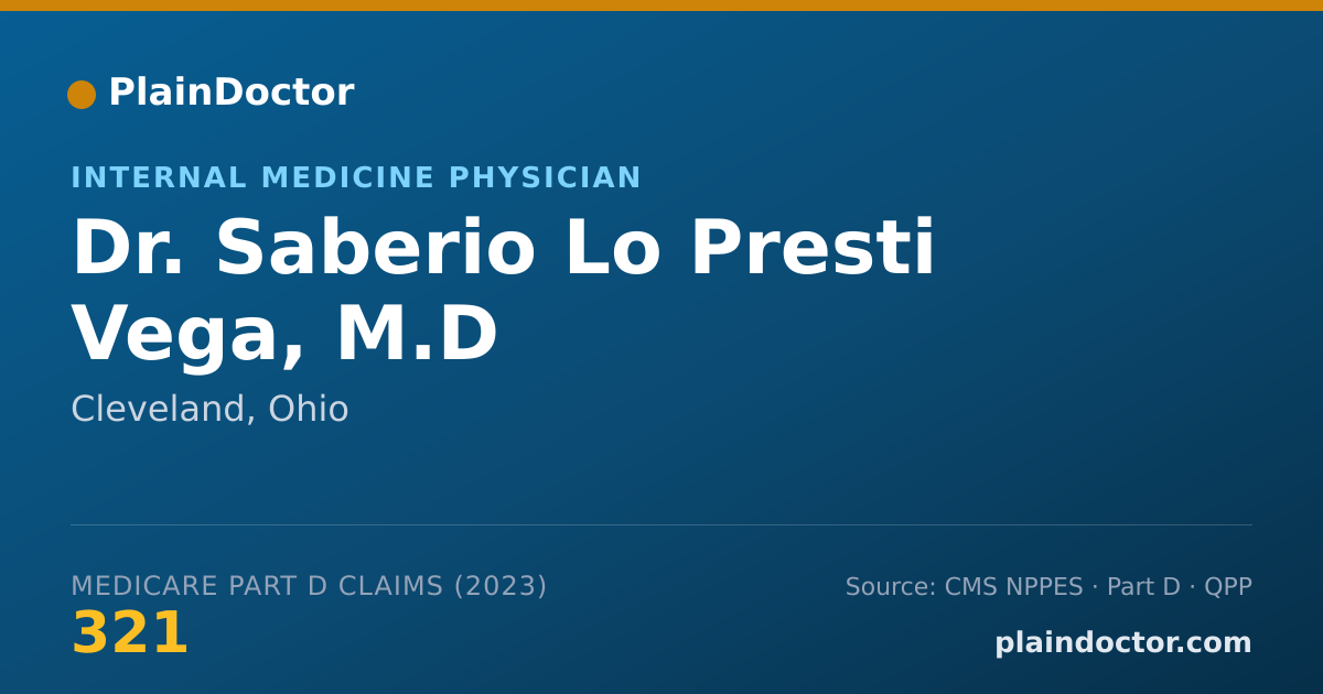Shareable card for Saberio Lo Presti Vega, M.D - Internal Medicine Physician, Cleveland, OH