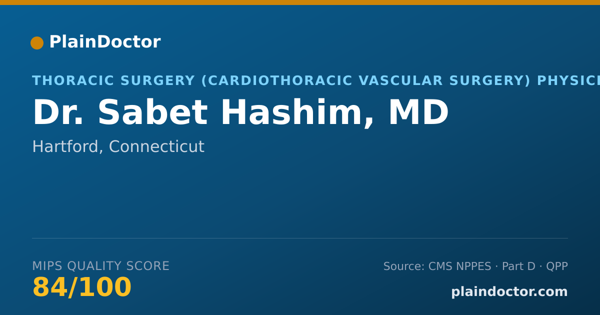 Shareable card for Sabet Hashim, MD - Thoracic Surgery (Cardiothoracic Vascular Surgery) Physician, Hartford, CT