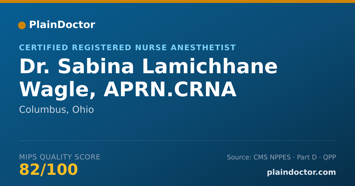 Shareable card for Sabina Lamichhane Wagle, APRN.CRNA - Certified Registered Nurse Anesthetist, Columbus, OH