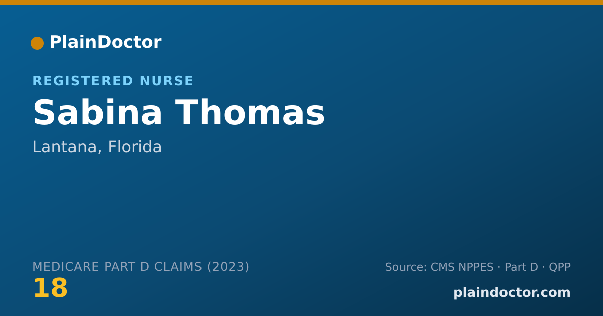 Shareable card for Sabina Thomas - Registered Nurse, Lantana, FL