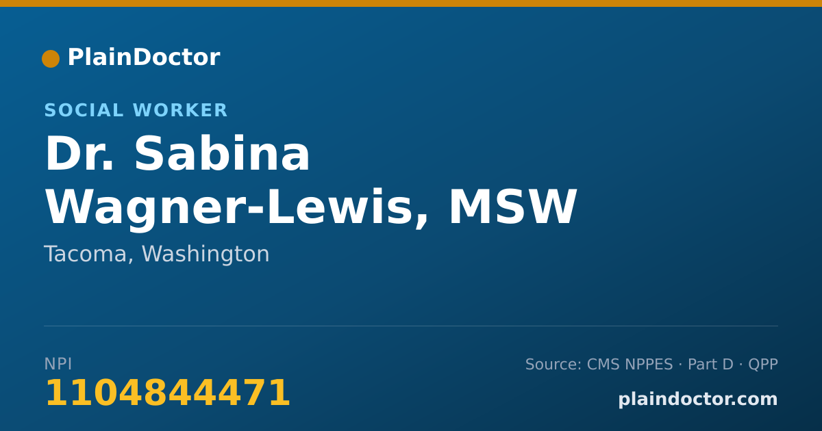Shareable card for Sabina Wagner-Lewis, MSW - Social Worker, Tacoma, WA