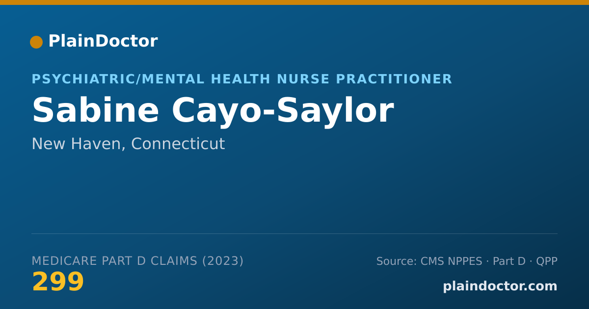 Shareable card for Sabine Cayo-Saylor - Psychiatric/Mental Health Nurse Practitioner, New Haven, CT