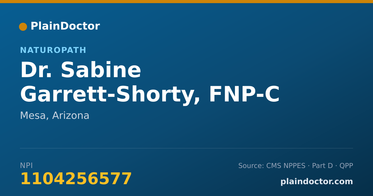 Shareable card for Sabine Garrett-Shorty, FNP-C - Naturopath, Mesa, AZ