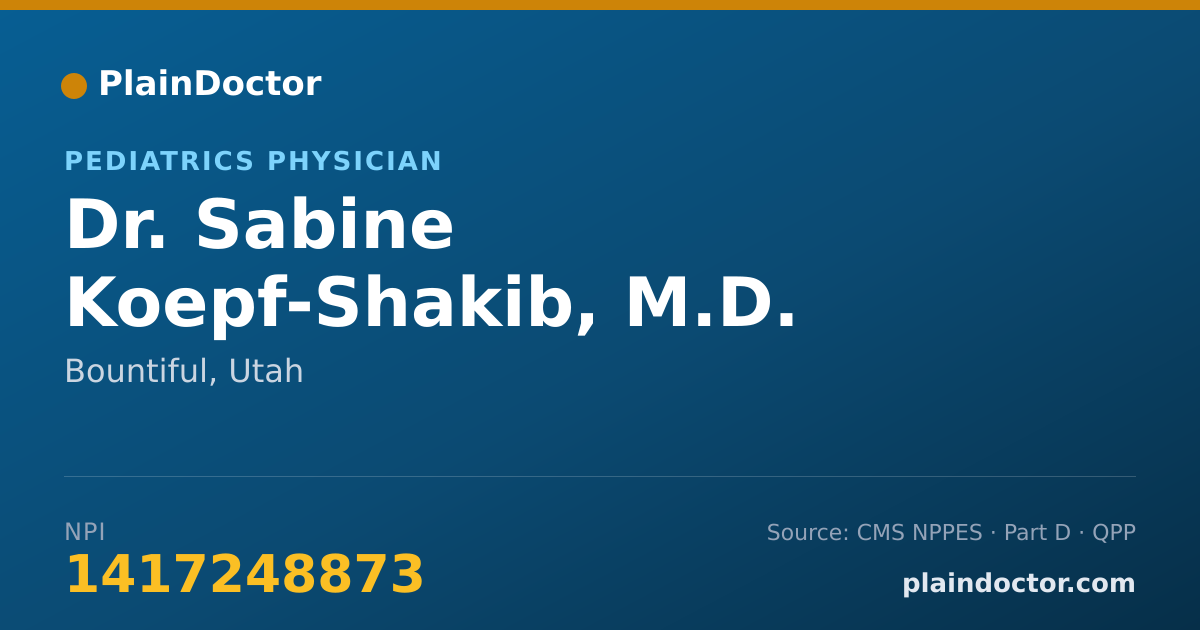 Shareable card for Sabine Koepf-Shakib, M.D. - Pediatrics Physician, Bountiful, UT