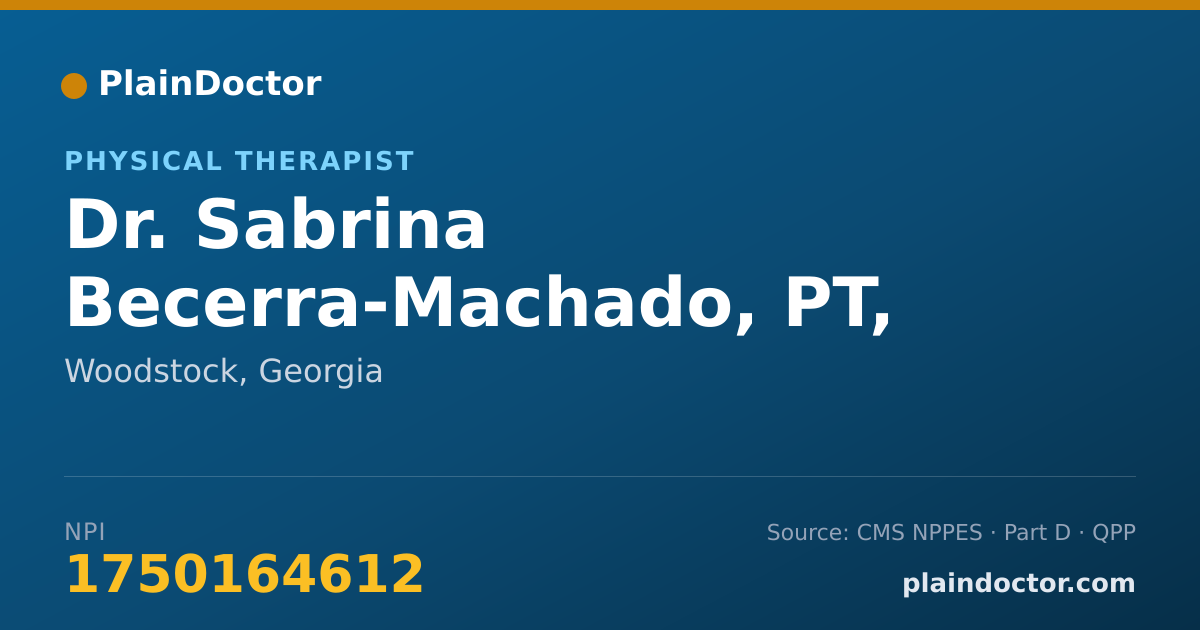 Shareable card for Sabrina Becerra-Machado, PT, DPT - Physical Therapist, Woodstock, GA
