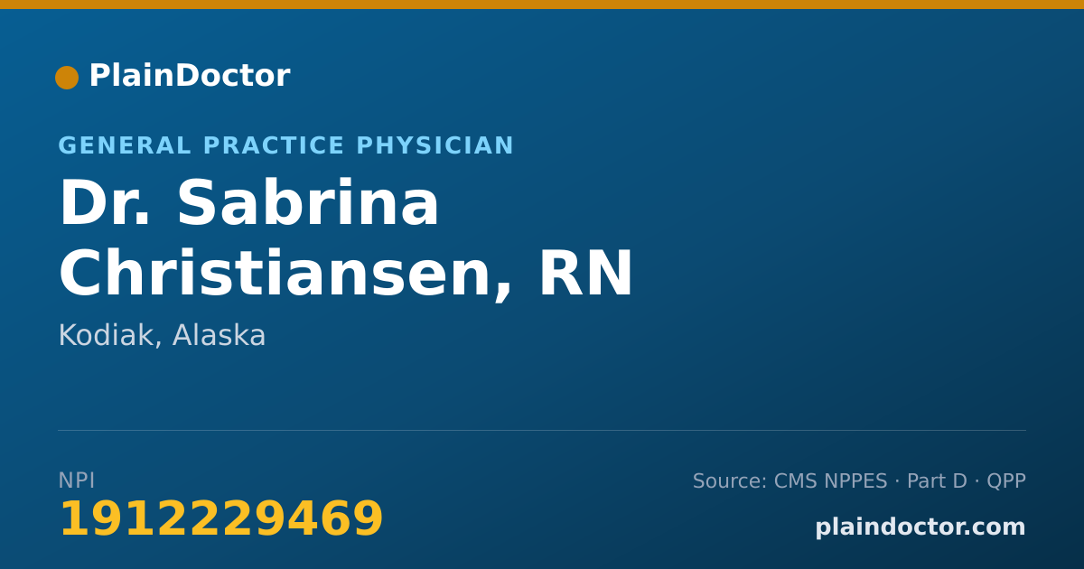Shareable card for Sabrina Christiansen, RN - General Practice Physician, Kodiak, AK