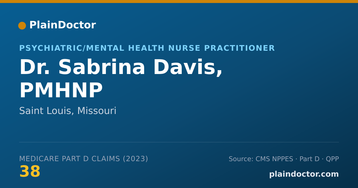 Shareable card for Sabrina Davis, PMHNP - Psychiatric/Mental Health Nurse Practitioner, Saint Louis, MO