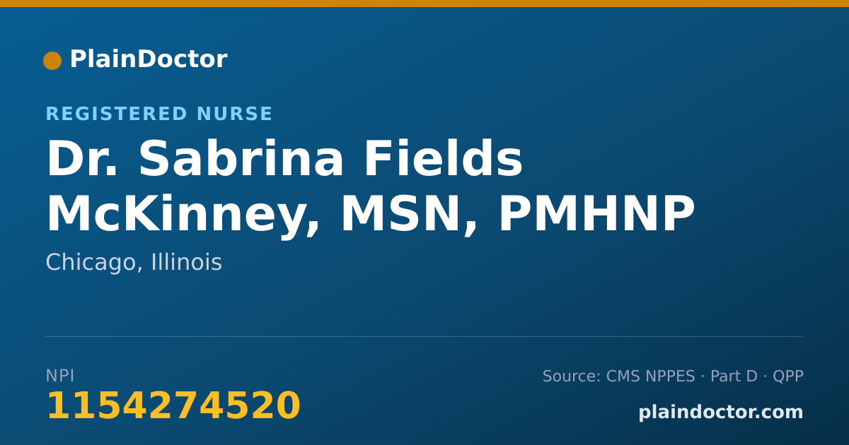 Shareable card for Sabrina Fields McKinney, MSN, PMHNP - Registered Nurse, Chicago, IL