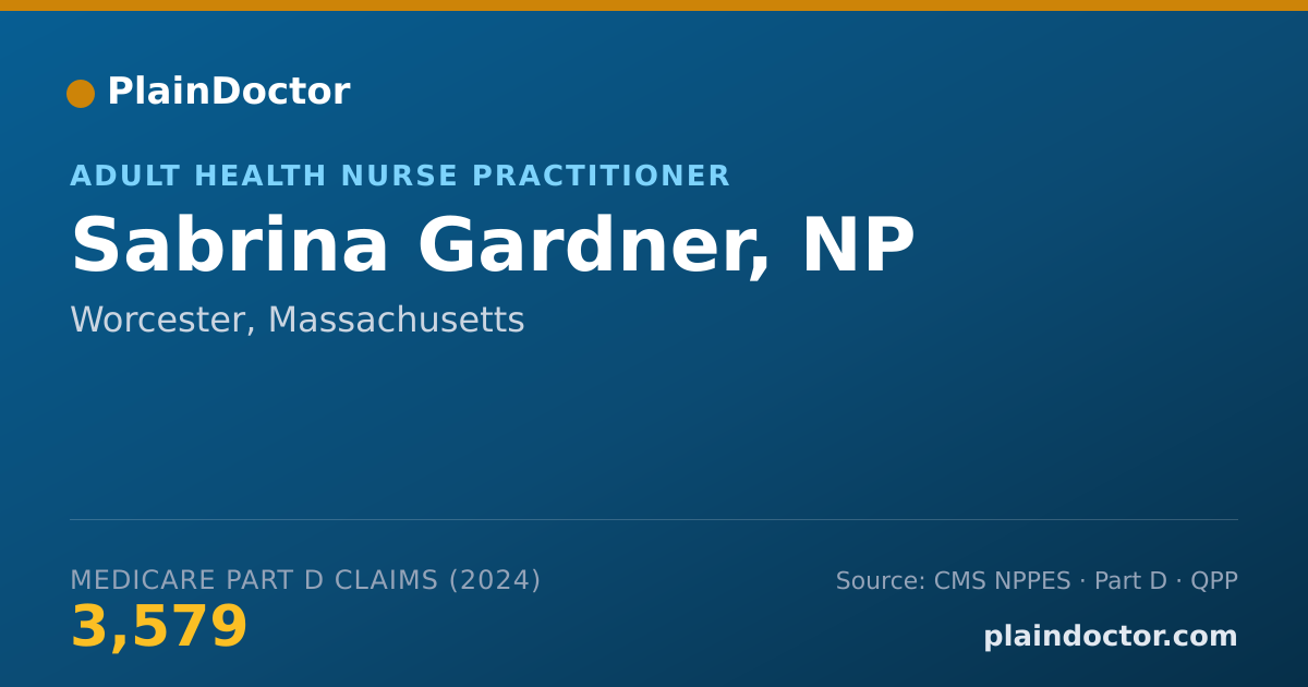 Shareable card for Sabrina Gardner, NP - Adult Health Nurse Practitioner, Worcester, MA