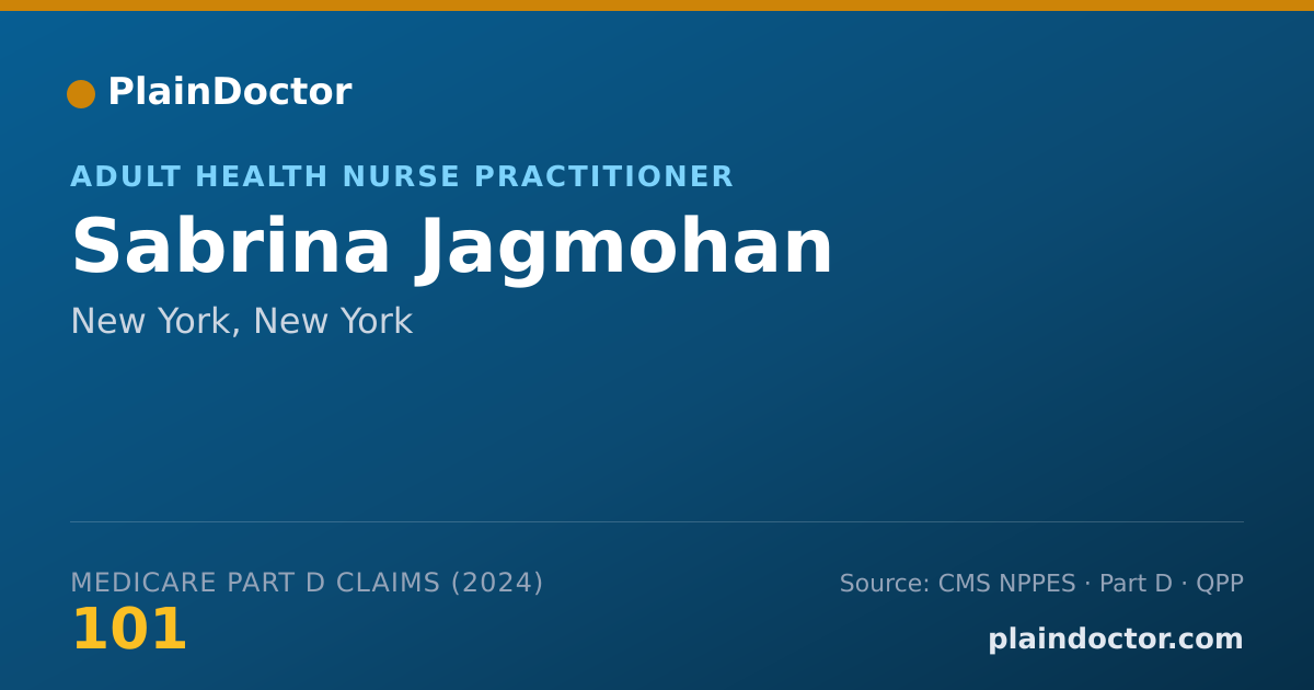 Shareable card for Sabrina Jagmohan - Adult Health Nurse Practitioner, New York, NY