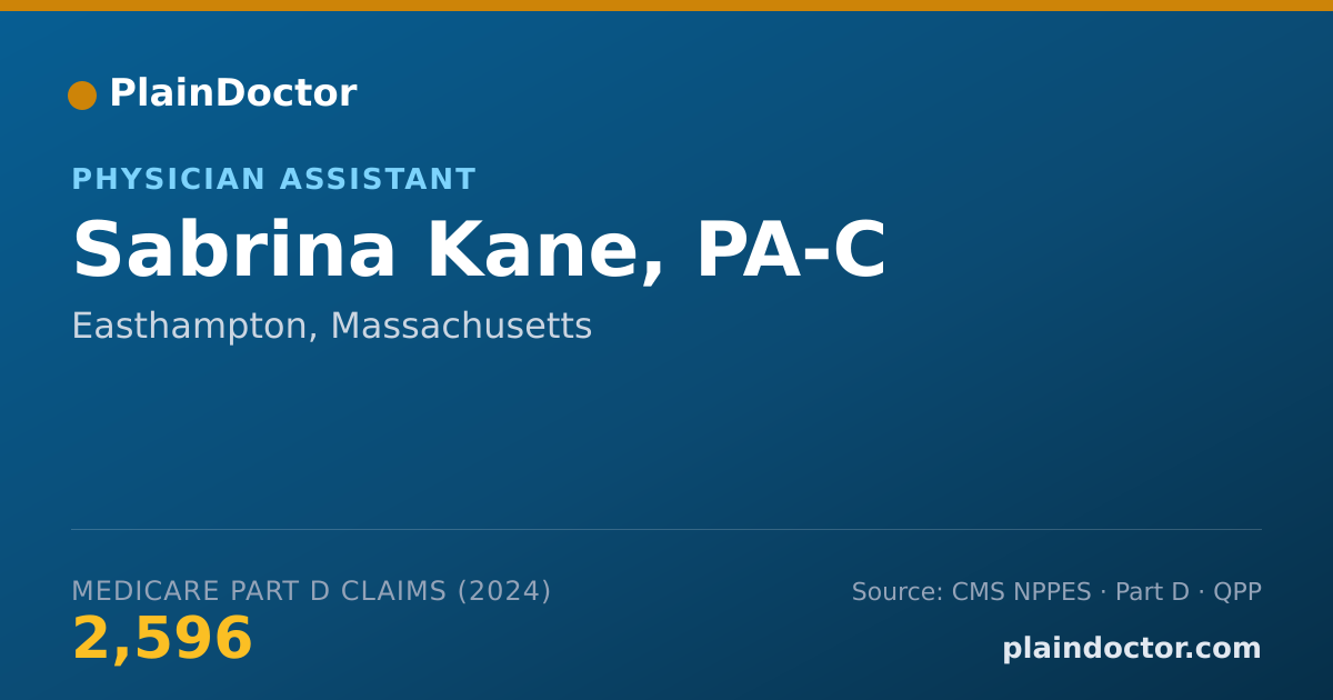 Shareable card for Sabrina Kane, PA-C - Physician Assistant, Easthampton, MA