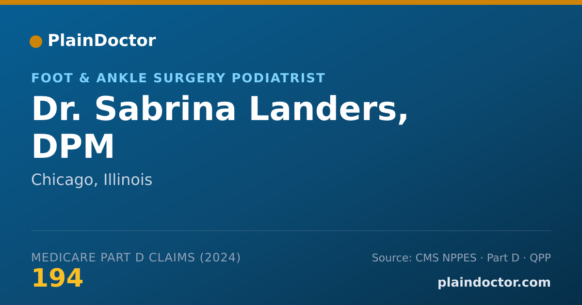 Shareable card for Sabrina Landers, DPM - Foot & Ankle Surgery Podiatrist, Chicago, IL