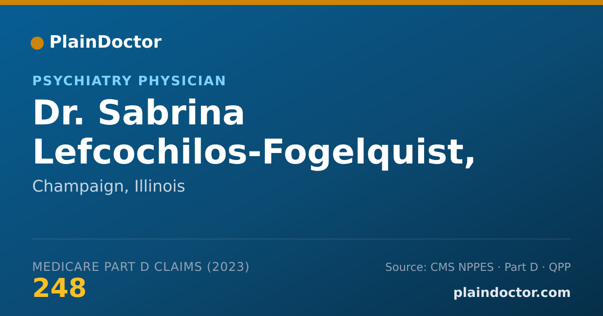 Shareable card for Sabrina Lefcochilos-Fogelquist, MD - Psychiatry Physician, Champaign, IL