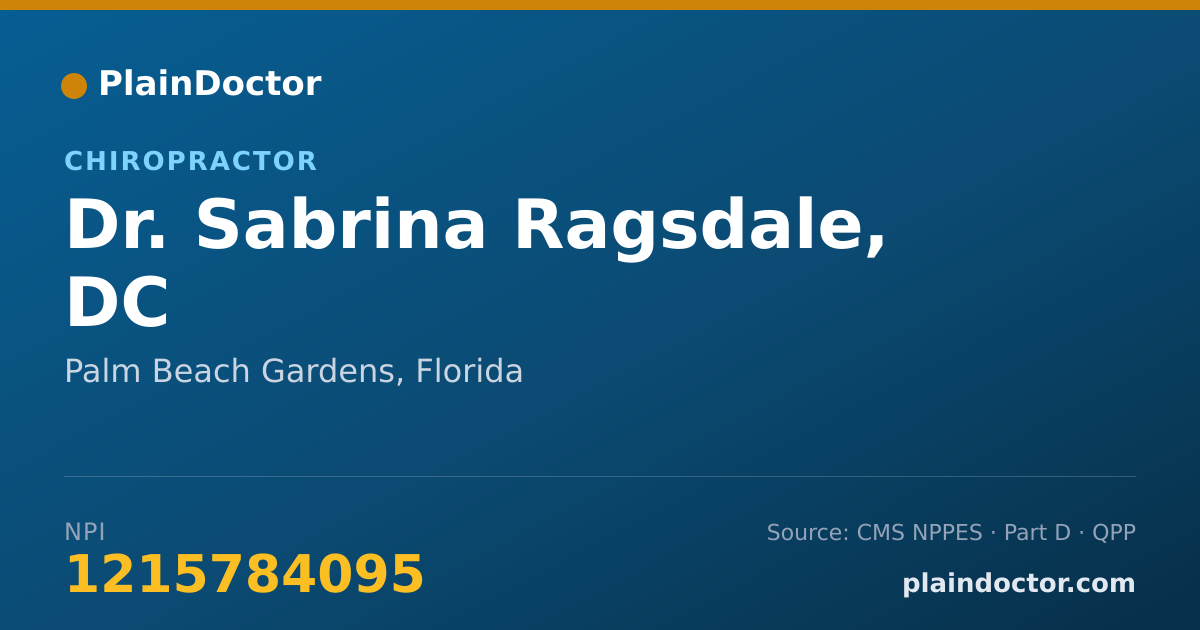 Shareable card for Sabrina Ragsdale, DC - Chiropractor, Palm Beach Gardens, FL