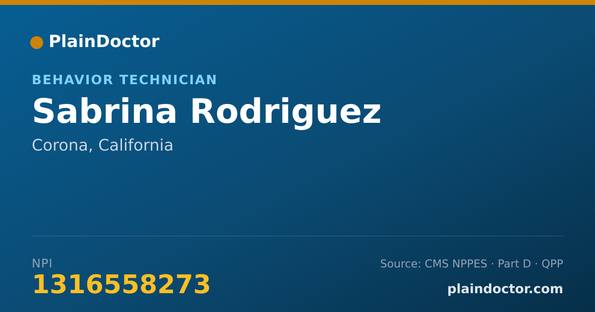 Shareable card for Sabrina Rodriguez - Behavior Technician, Corona, CA