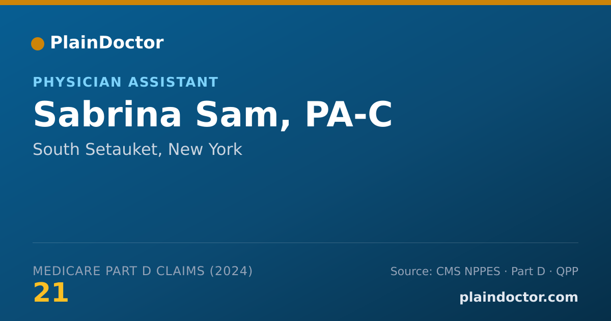 Shareable card for Sabrina Sam, PA-C - Physician Assistant, South Setauket, NY