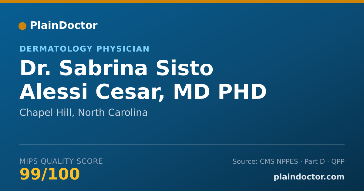 Shareable card for Sabrina Sisto Alessi Cesar, MD PHD - Dermatology Physician, Chapel Hill, NC