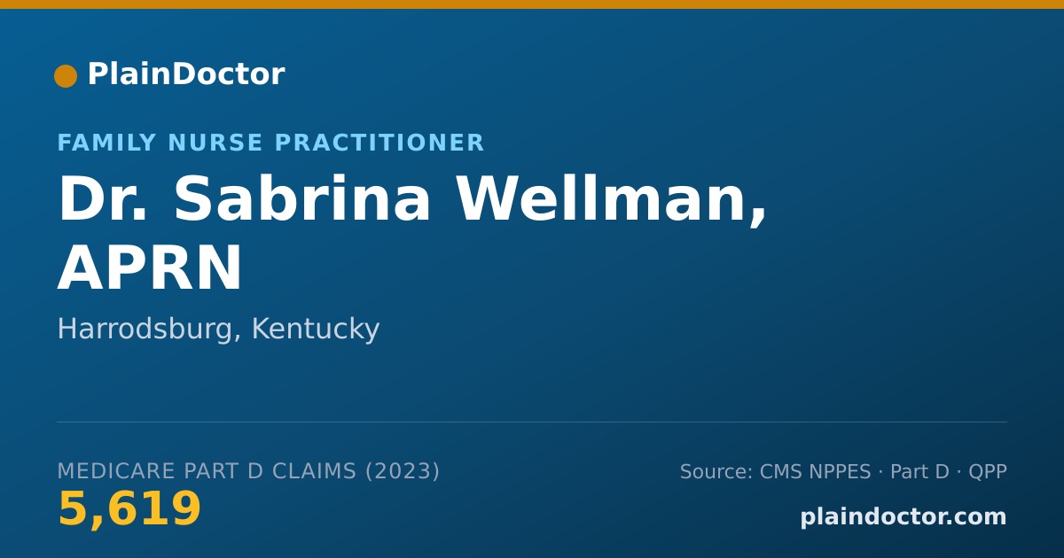Shareable card for Sabrina Wellman, APRN - Family Nurse Practitioner, Harrodsburg, KY