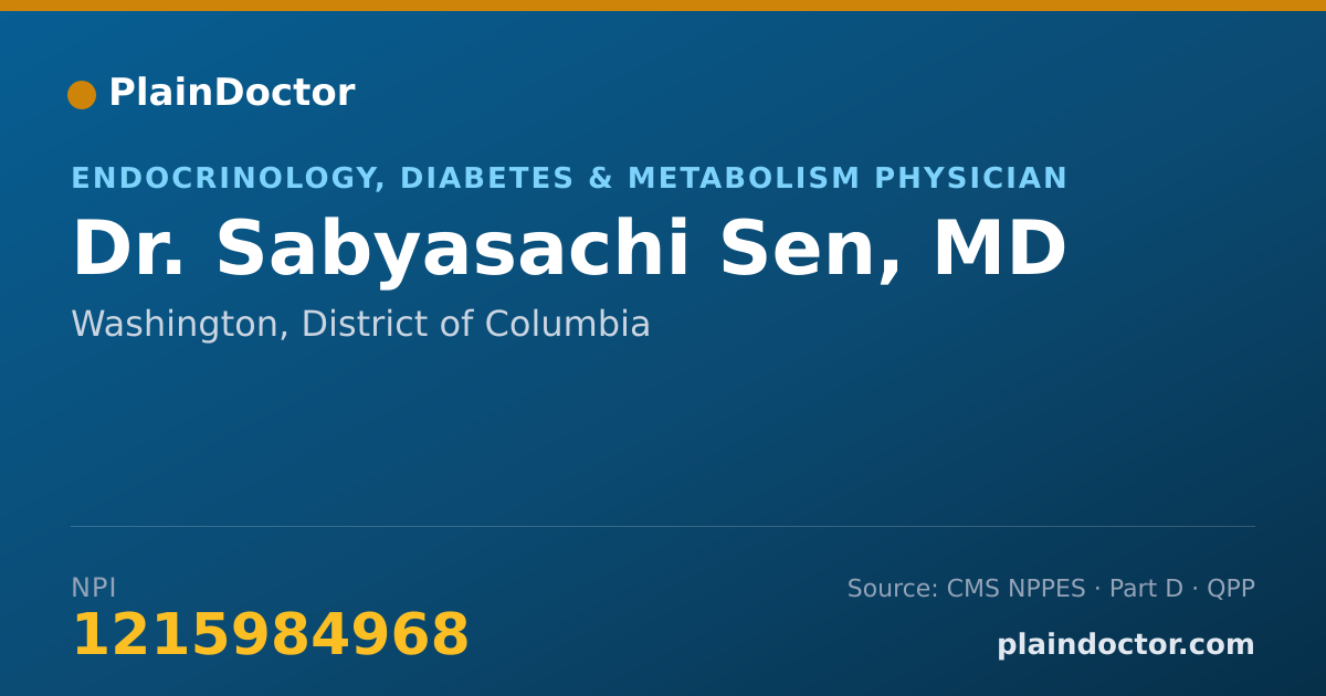 Shareable card for Sabyasachi Sen, MD - Endocrinology, Diabetes & Metabolism Physician, Washington, DC