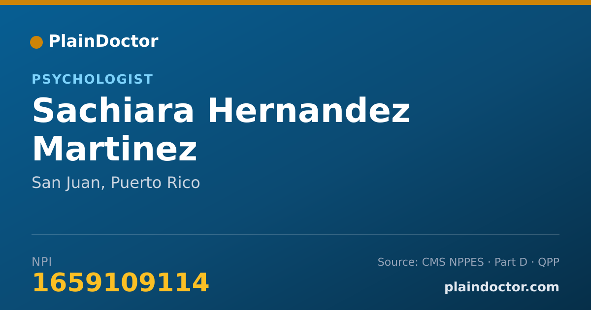 Shareable card for Sachiara Hernandez Martinez - Psychologist, San Juan, PR
