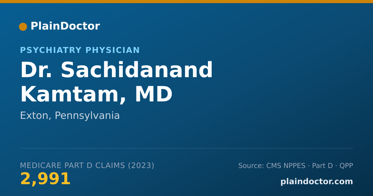 Shareable card for Sachidanand Kamtam, MD - Psychiatry Physician, Exton, PA