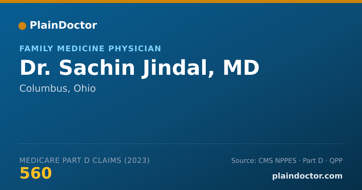 Shareable card for Sachin Jindal, MD - Family Medicine Physician, Columbus, OH